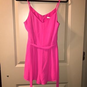 Hot pink romper with tie